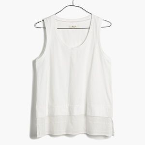 Madewell gauze layer white tank